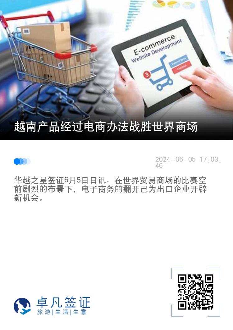 越南产品经过电商办法战胜世界商场