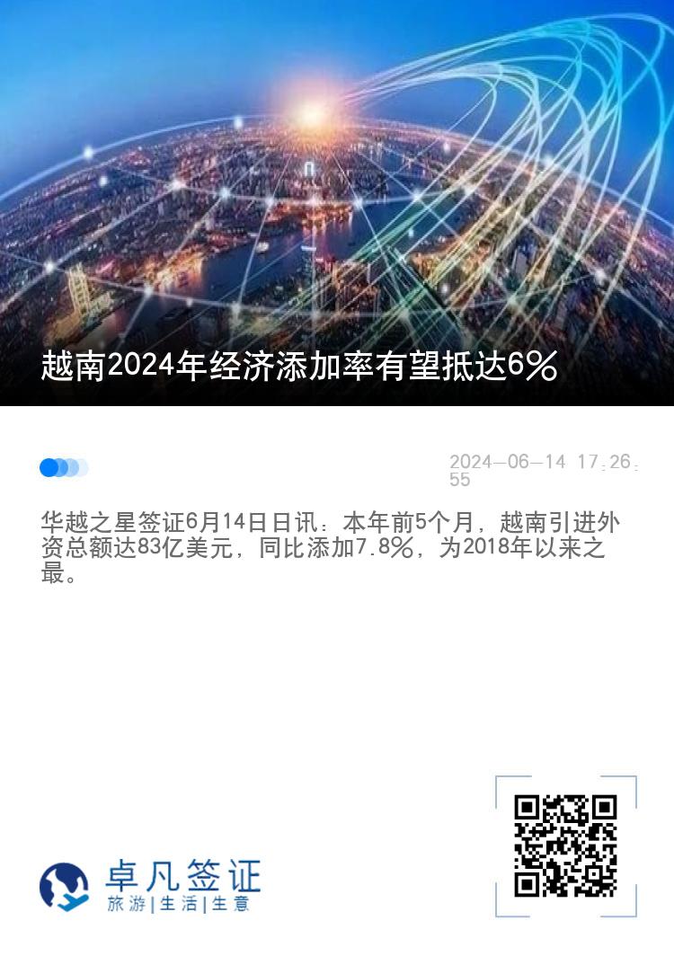 越南2024年经济添加率有望抵达6%