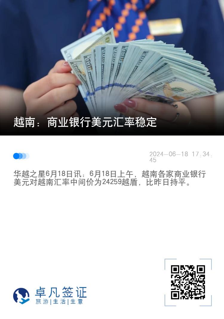 越南：商业银行美元汇率稳定