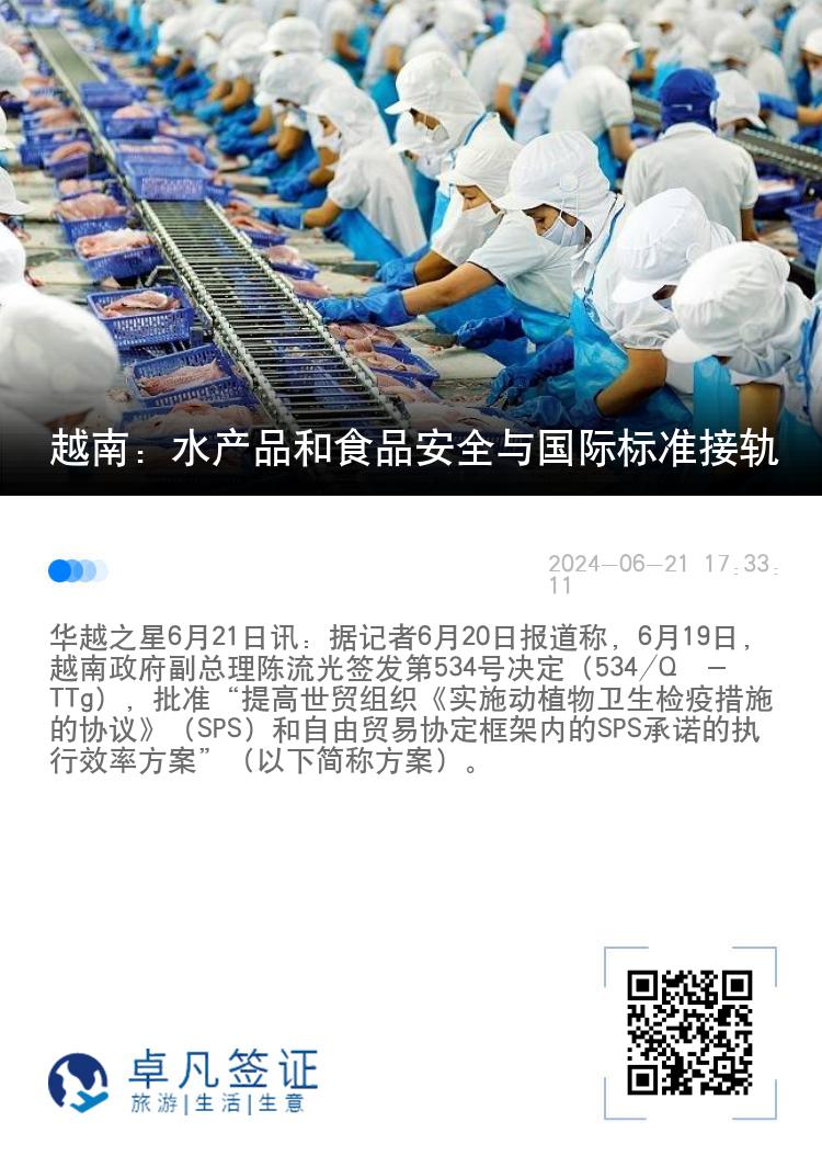 越南：水产品和食品安全与国际标准接轨