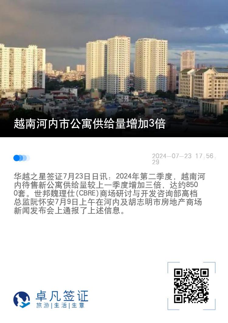 越南河内市公寓供给量增加3倍