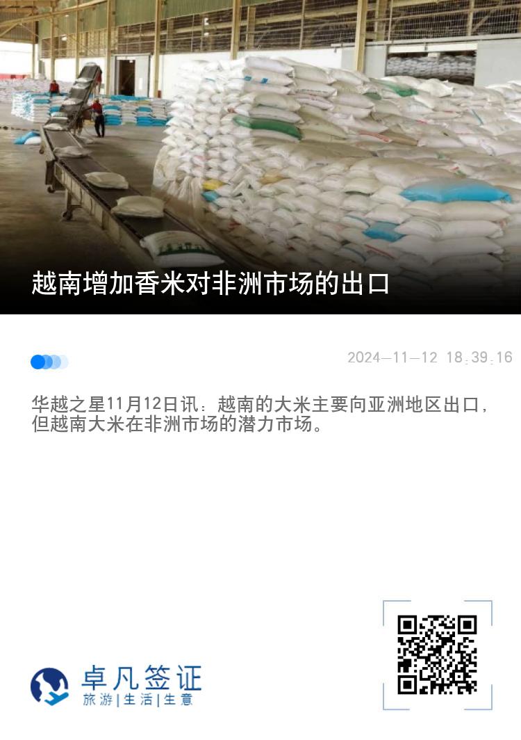 越南增加香米对非洲市场的出口