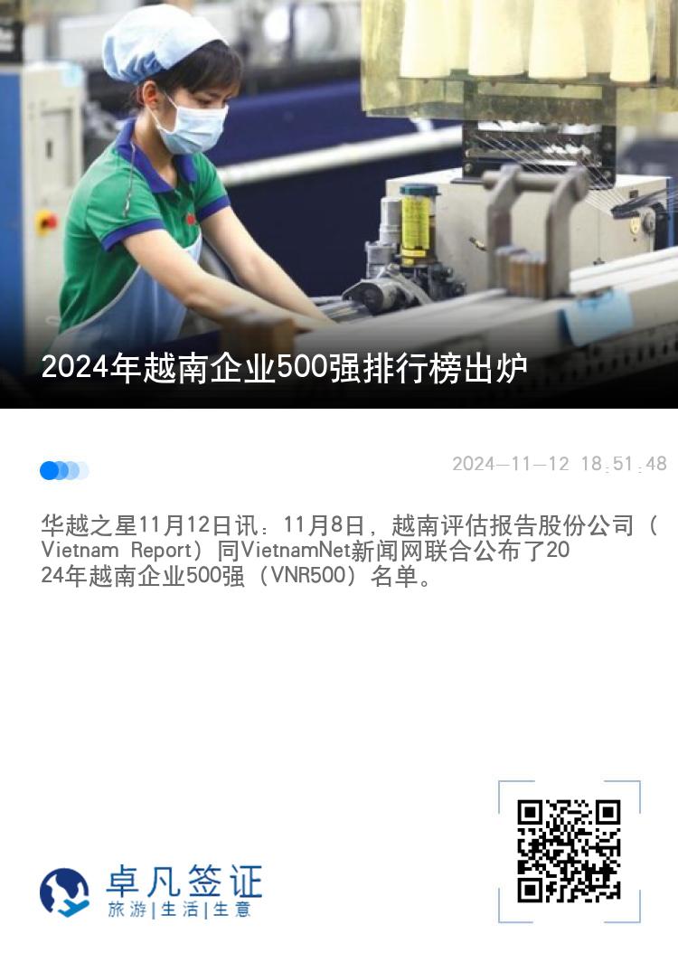 2024年越南企业500强排行榜出炉