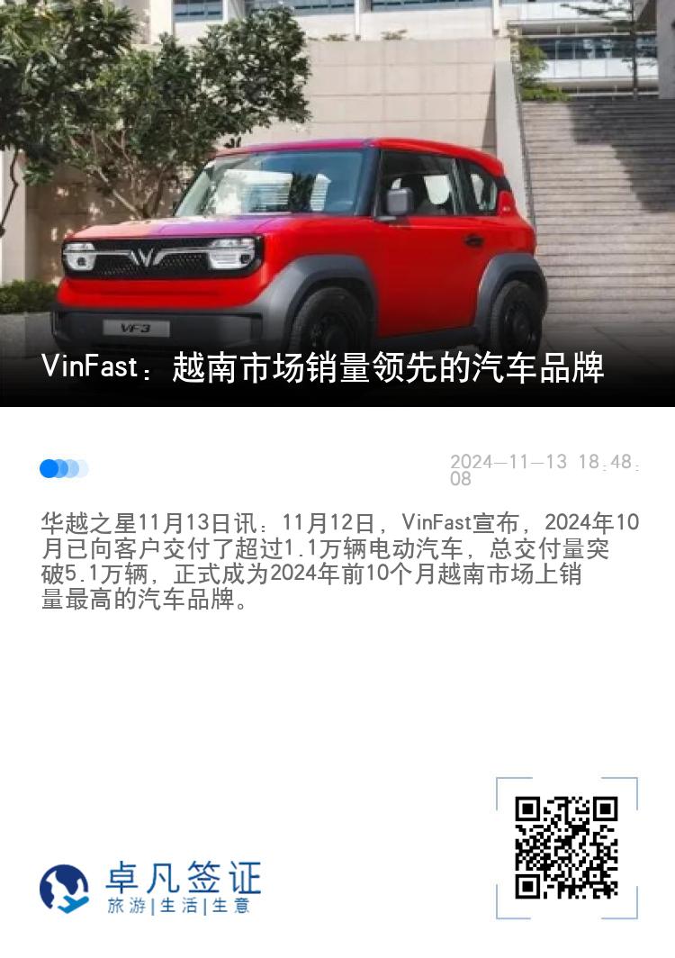 VinFast：越南市场销量领先的汽车品牌