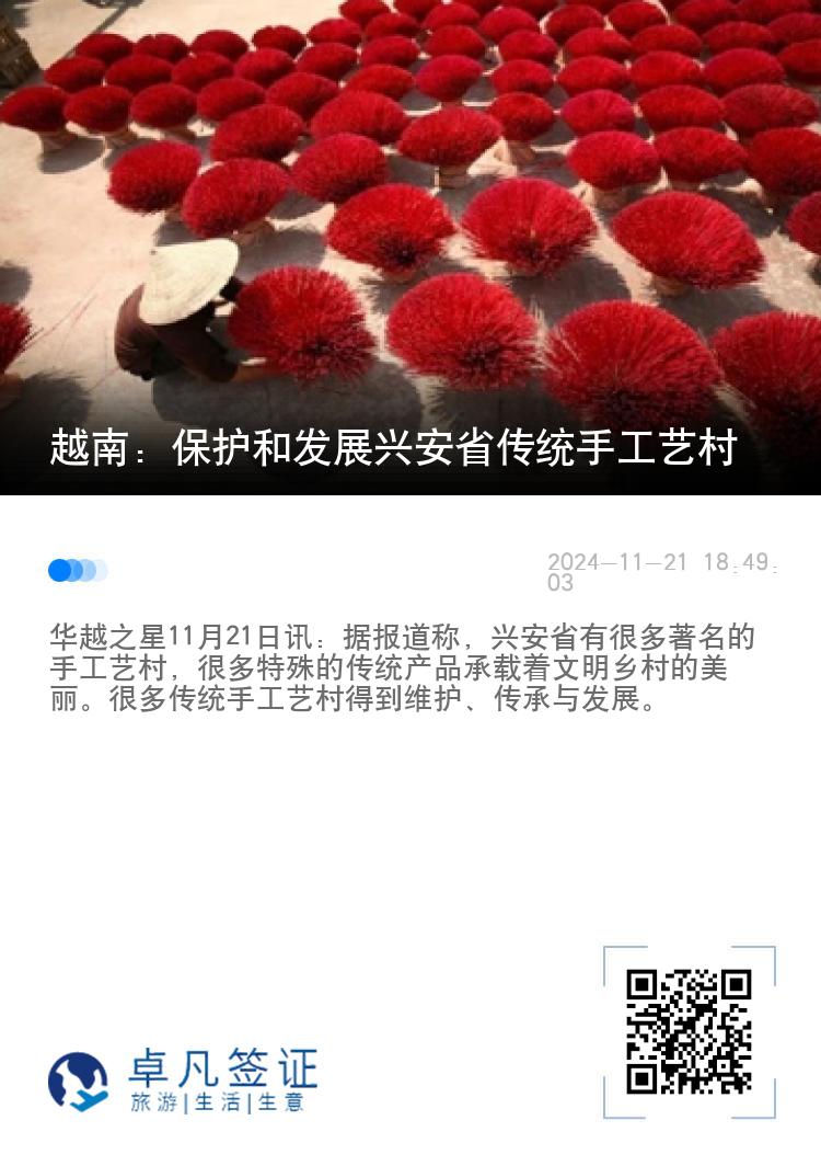 越南：保护和发展兴安省传统手工艺村