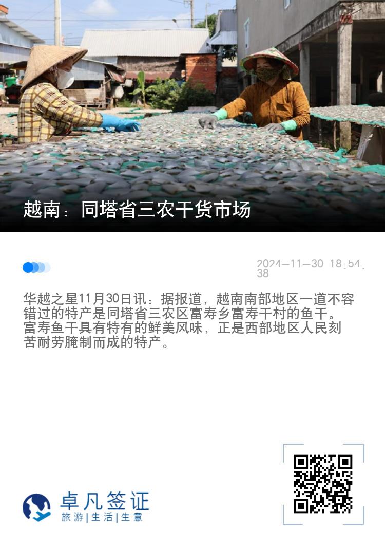 越南：同塔省三农干货市场