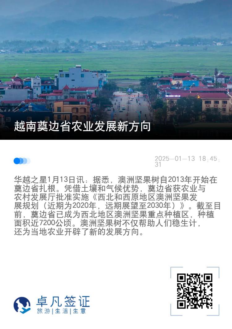 越南奠边省农业发展新方向