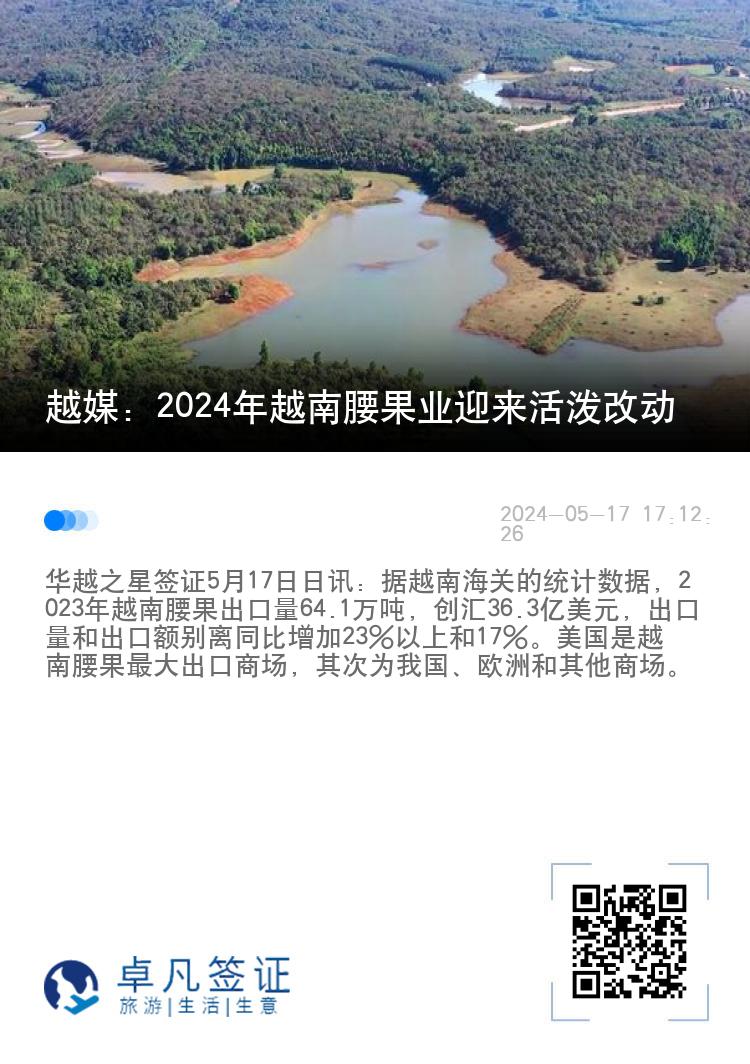 越媒：2024年越南腰果业迎来活泼改动